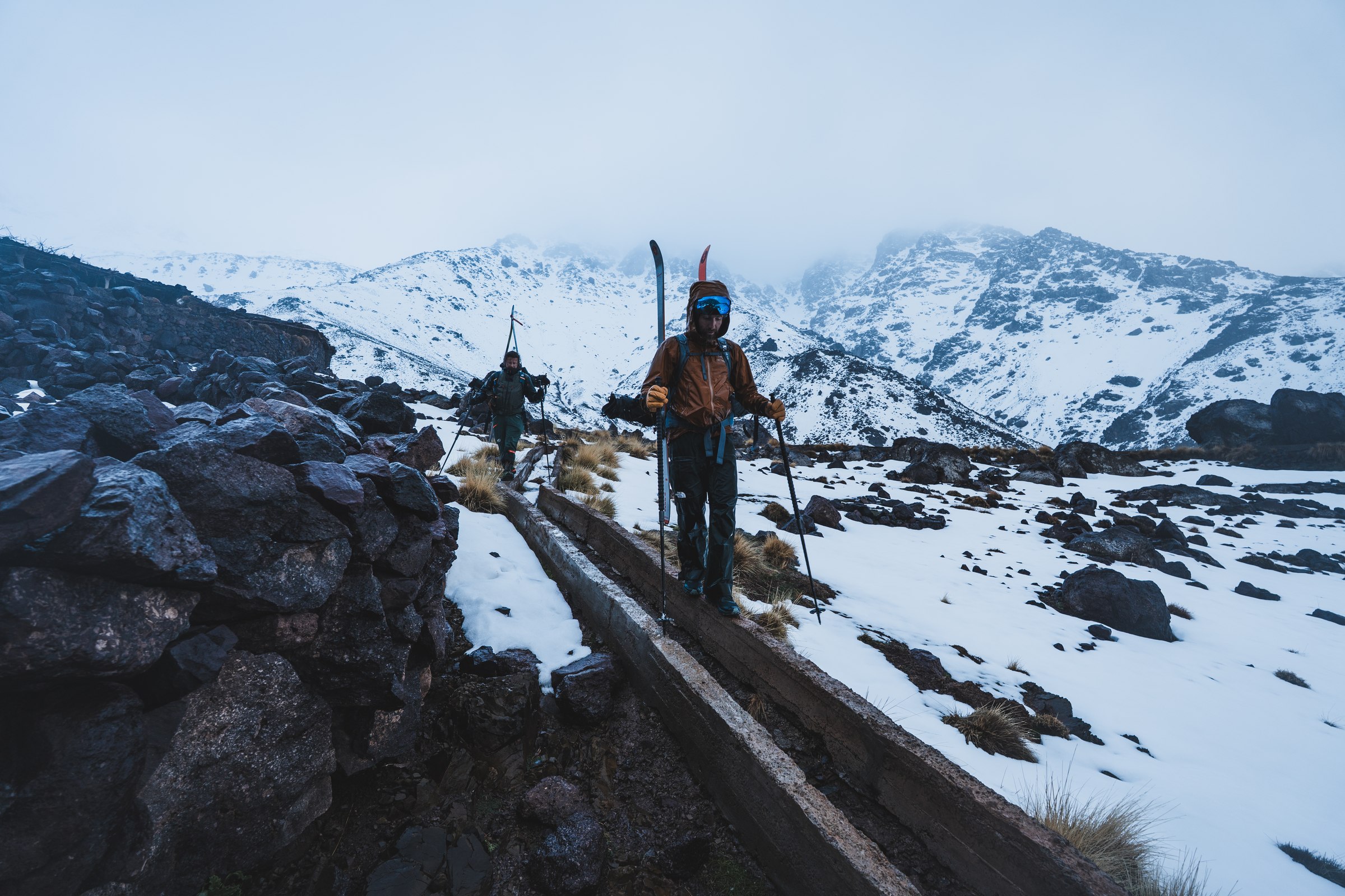 Traversee a ski et meteo montagne dans le massif du Toubkal, Haut Atlas marocain