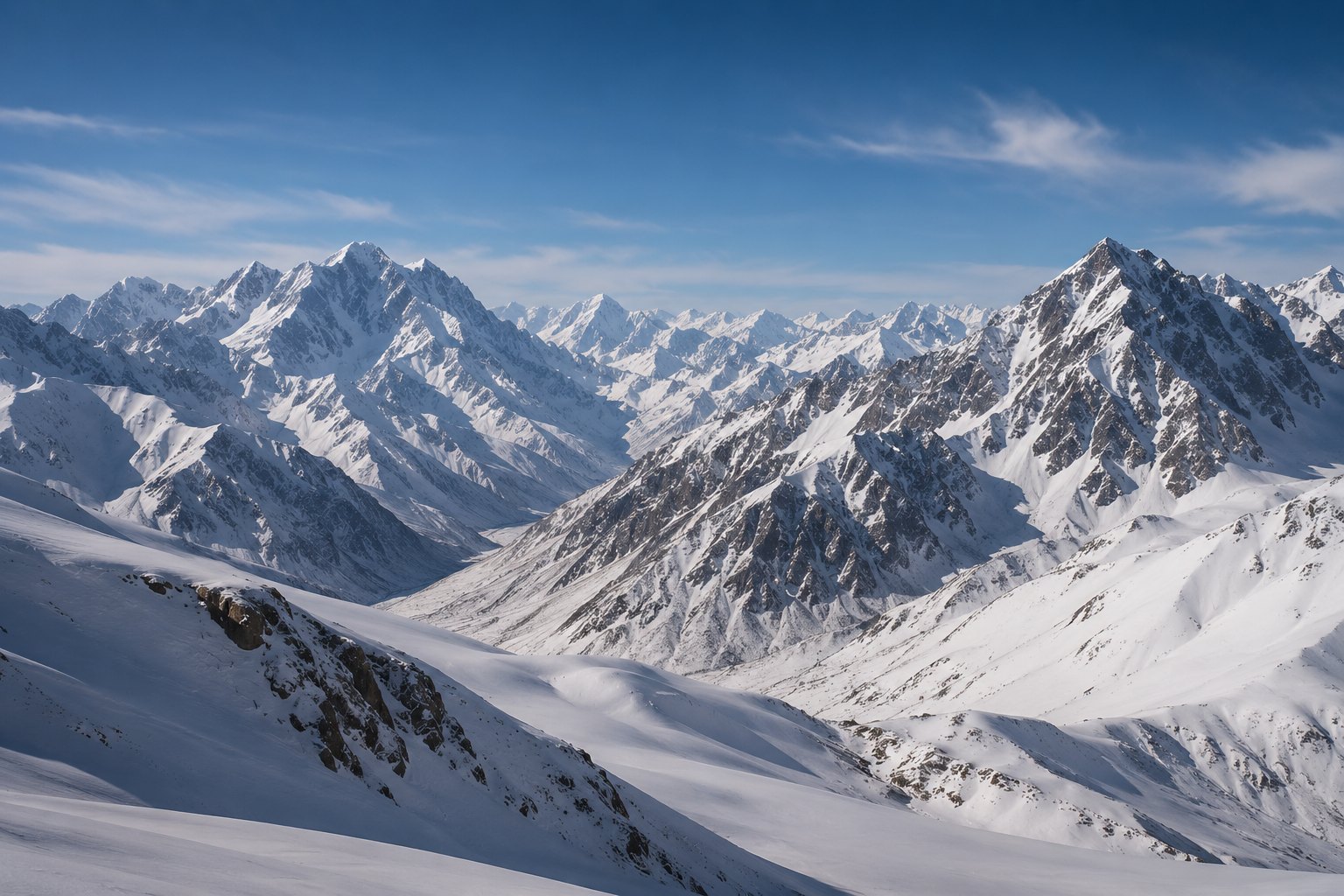 Montagnes enneigées et grandes vallées du Tadjikistan